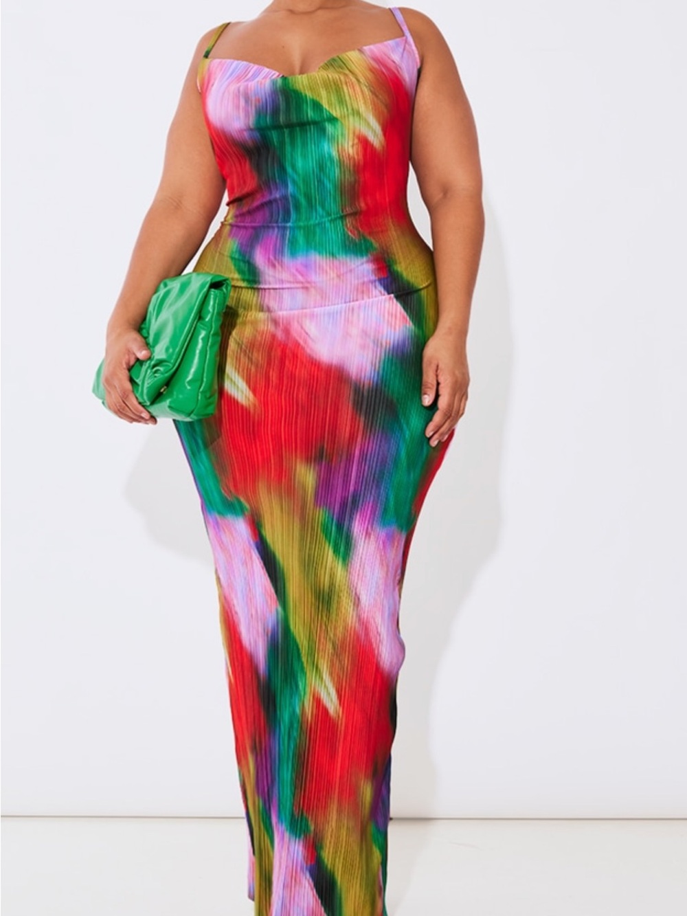 Vibrant Multicolor Bodycon Maxi Dress